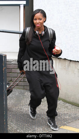 London, UK, 24. Februar 2014. Jamelia gesehen in den ITV Studios in London, UK Stockfoto