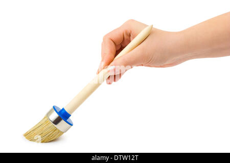 Hand mit Pinsel Stockfoto