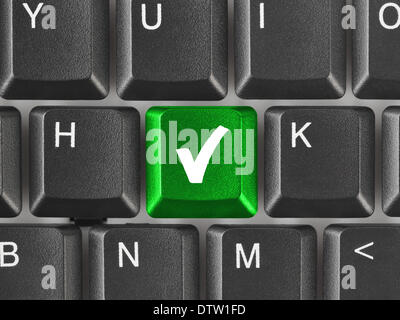 Computer-Tastatur mit Schlüsselübereinstimmung Stockfoto