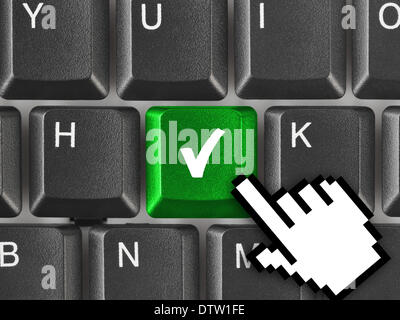 Computer-Tastatur mit Schlüsselübereinstimmung Stockfoto