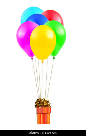 Luftballons und Geschenk Stockfoto