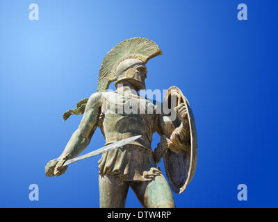 Statue von König Leonidas in Sparta, Griechenland Stockfoto