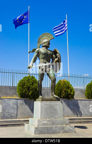 Statue von König Leonidas in Sparta, Griechenland Stockfoto