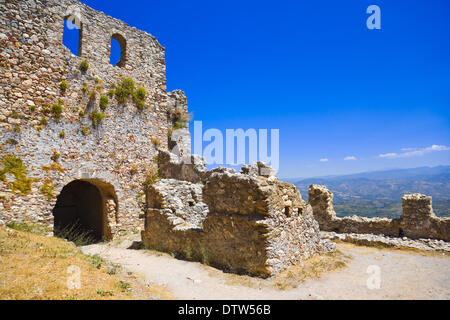 Ruinen der alten Festung in Mystras, Griechenland Stockfoto