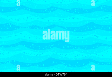 Blaues Wasserwellen mit Luftblasen - kann Seamless Wallpaper erstellt werden. Stockfoto