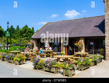 Die Burg Tea Room auf dem Gelände des Ripley Castle, ein stattliches Haus in Ripley, North Yorkshire, England, UK Stockfoto