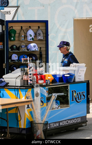 Tampa Bay Rays Souvenir Ware Verkäufer bei Spring Training Stockfoto