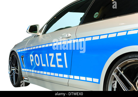 München, Deutschland - 27. Dezember 2013: Modernes neues Modell der BMW Auto, deutsche Polizei auf 2014 zur Verfügung gestellt. Stockfoto