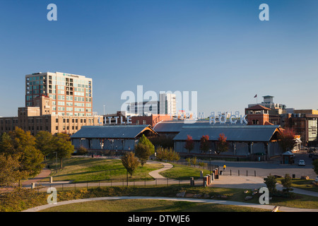 USA, Arkansas, Little Rock, River Market, erhöht, Ansicht Stockfoto