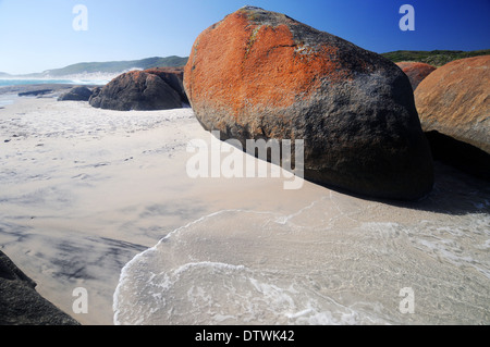 Felsbrocken auf Mazzoletti Strand, William Bay National Park, Western Australia, Australia Stockfoto