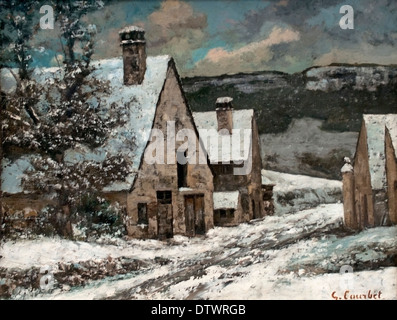 Rande eines Dorfes im Winter 1868 Gustave Courbet 1819-1877 Frankreich Französisch Stockfoto