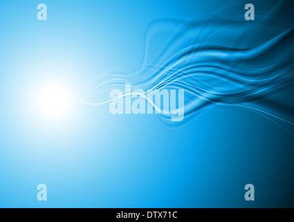 Abstrakte blaue wellenförmige Hintergrund Stockfoto