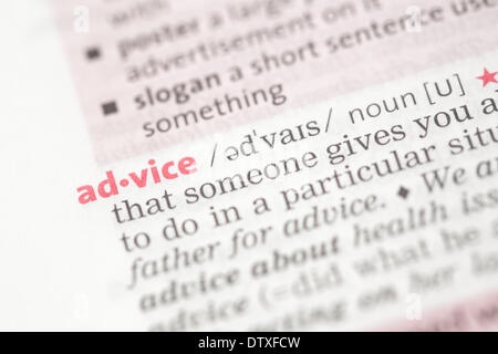 Beratung-definition Stockfoto