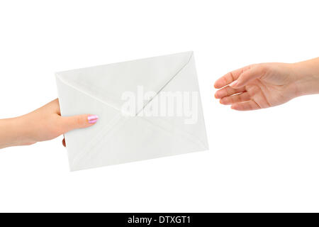 Hände und Brief Stockfoto