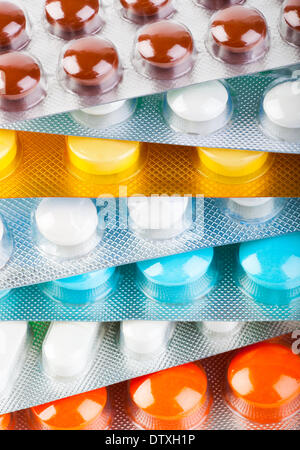Packungen mit Pillen Stockfoto