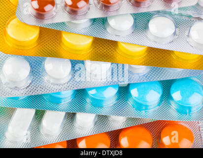 Packungen mit Pillen Stockfoto