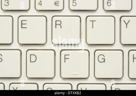 Ursprüngliche Buchstaben auf der Tastatur in Nahaufnahme Stockfoto