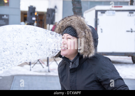 Jährlichen Bloor-Yorkville IceFest Ende mit "Heat Wave" IceFest 2014 Stockfoto