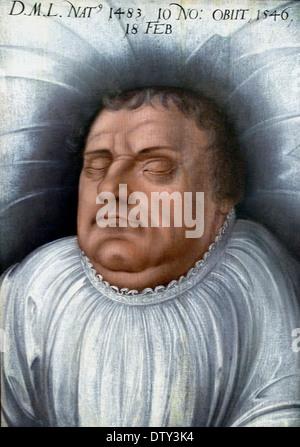 Martin Luther auf dem Sterbebett 1600 Lucas Cranach der ältere 1472-1553 Deutschland (deutscher Professor der Theologie) Stockfoto