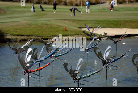 Arrowtown, Neuseeland. 25. Februar 2014. Gesamtansicht des 6. vor dem Start der New Zealand Golf Open in The Hills, Arrowtown, Neuseeland. Bildnachweis: Action Plus Sport Bilder/Alamy Live News Stockfoto