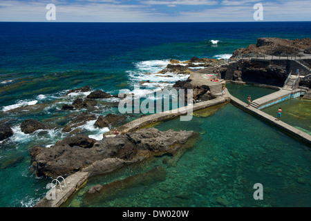 Piscinas De La Fajana, natürliche Schwimmbecken, Barlovento, La Palma, Kanarische Inseln, Spanien Stockfoto