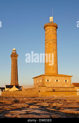 Phare d'Eckmühl oder Punkt Penmarc Leuchtturm, Penmarch, Finistere, Bretagne, Frankreich Stockfoto