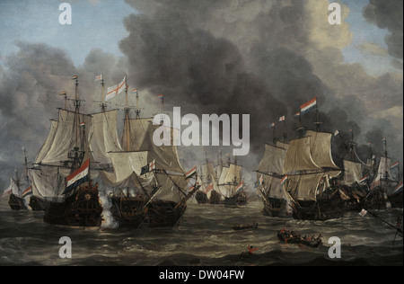 Reinier Nooms, genannt Zeeman (c. 1623-1664). Niederländischer Maler. Die Schlacht von Livorno, 1653-1664. Rijksmuseum. Amsterdam. Holland. Stockfoto