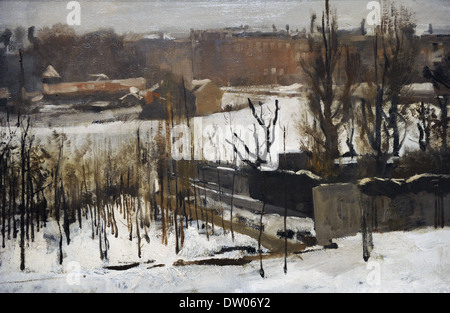 George Hendrik Breitner (1857-1923). Niederländischer Maler. Blick auf dem Oosterpark, Amsterdam, im Schnee, 1892. Stockfoto