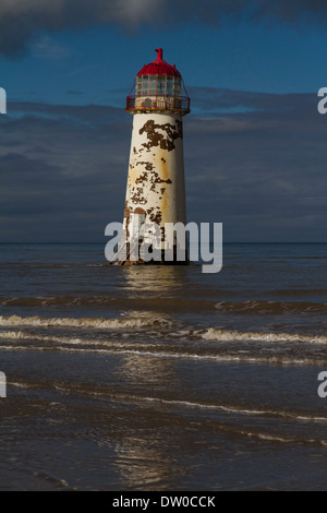 Talacre Leuchtturm am Punkt der Ayr in Flintshire, Nord-Wales Stockfoto