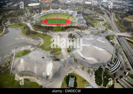 Olympiapark, München, Website der Sommer-Olympiade 1972, Deutschland. Stockfoto