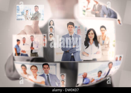 Konzentrierte Geschäftsmann Bildauswahl Stockfoto