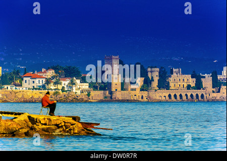 Europa, Frankreich, Alpes-Maritimes, Mandelieu. Die Burg von La Napoule. Stockfoto