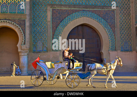 Bab Mansour Gate, Meknès, Marokko, Nordafrika Stockfoto