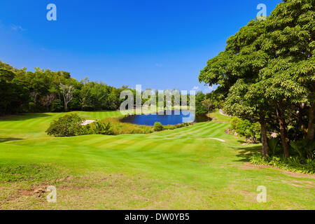 Golfplatz - Insel Praslin Seychellen Stockfoto