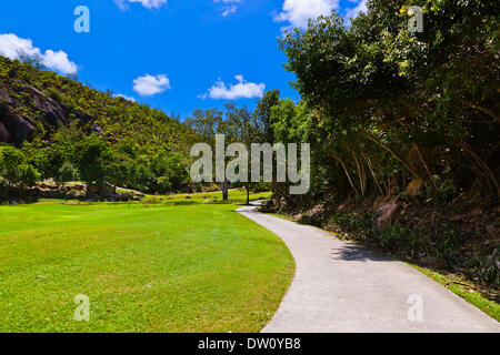 Golfplatz - Insel Praslin Seychellen Stockfoto