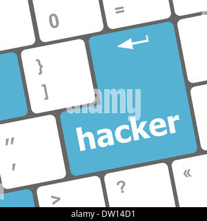 Schaltfläche "Hacker" auf Computer-Tastatur-Taste Stockfoto