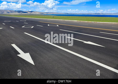 Autobahn in tibet Stockfoto