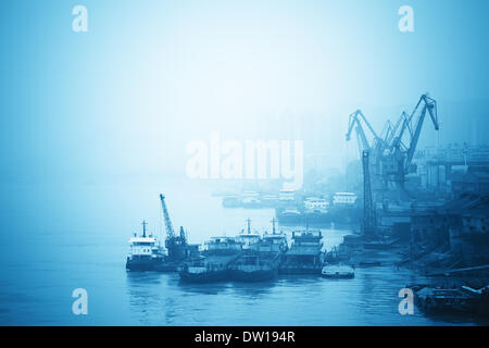 Binnenhafen in Yangtze Fluss Stockfoto