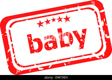 Baby-Wort auf roten Grunge-Stempel Stockfoto