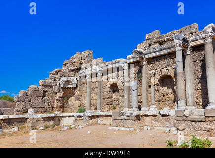 Alte Ruinen in Side, Türkei Stockfoto