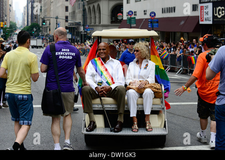 NYC Ehrengäste Harry Belafonte und seine Frau Pamela Frank. Stockfoto