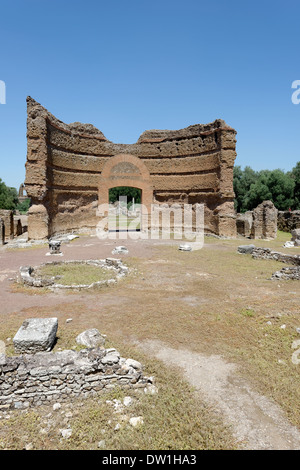 Die Exedra Imperial Palace Nymphäum Villa Adriana Tivoli Italien Hadrians Villa private kaiserliche Sommerfrische ist Stockfoto