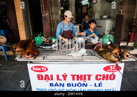 ganze Hunde Fleisch zum Verkauf (Thit Cho), Hanoi, Vietnam. Stockfoto