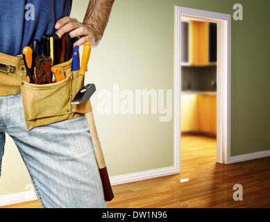 Detail der Werkzeuggürtel für Handwerker Stockfoto