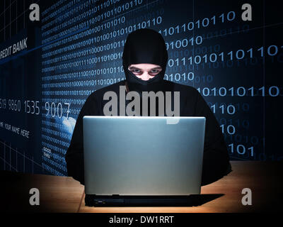 Hacker im Dienst Stockfoto