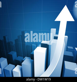3D Stat mit wachsender Pfeil Stockfoto