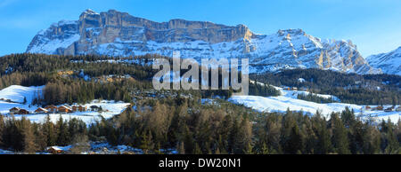 Herrliche Winterlandschaft Felsberg. Stockfoto