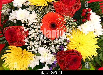 verschiedene Blumen im Strauß closeup Stockfoto