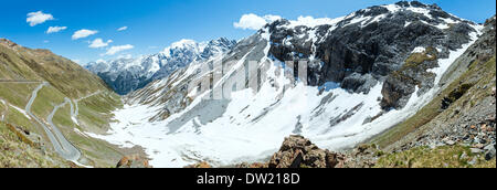 Panorama Sommer Stilfser Joch (Italien) Stockfoto