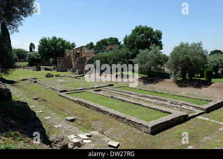 Blick Abschnitt Italien Garten Garten Stadion Villa Adriana Tivoli-Stadion war nicht tatsächliche athletische Arena aber eine Stockfoto